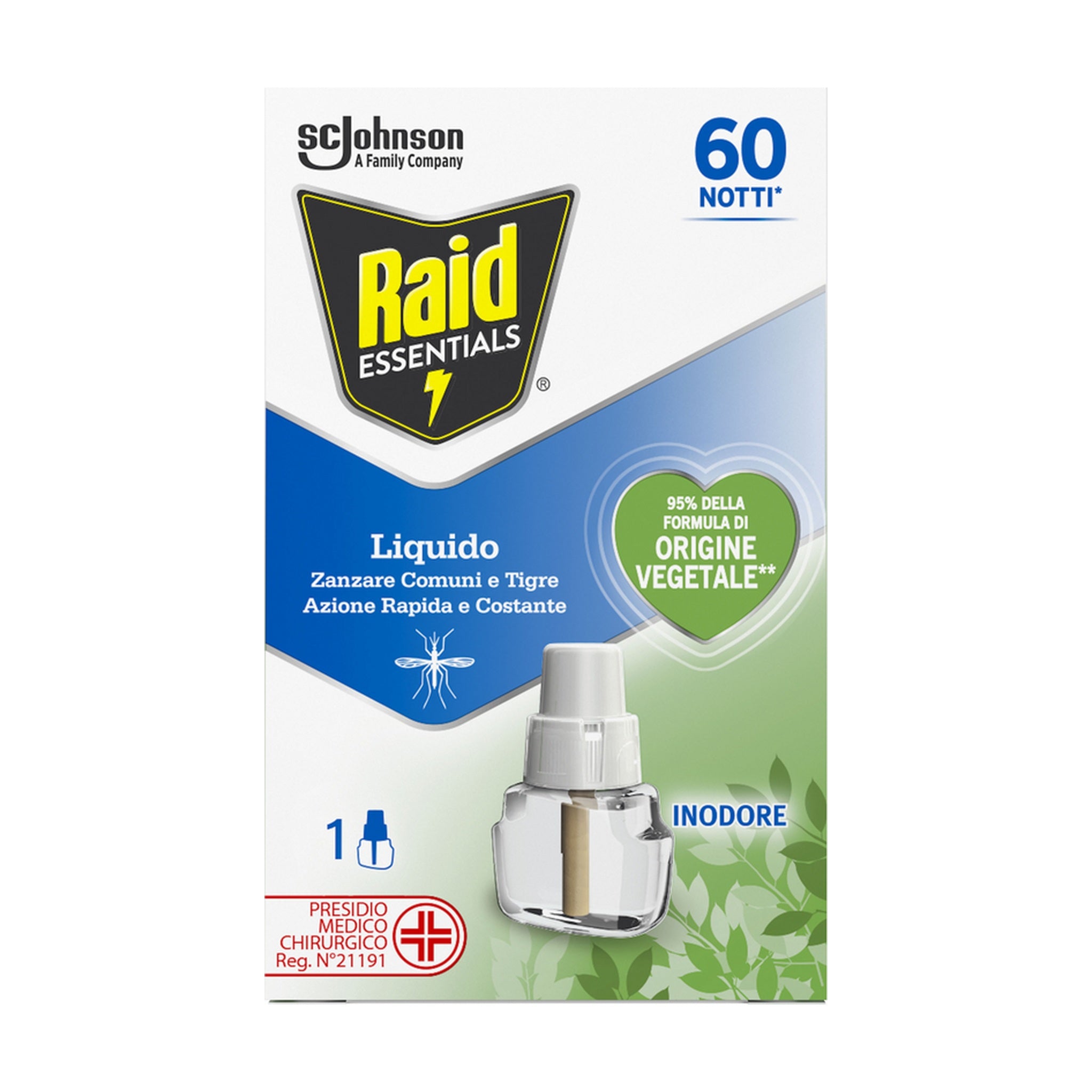 RAID ESSENTIALS ELETTRICO RICARICA LIQUIDA 60 NOTTI 36 ML