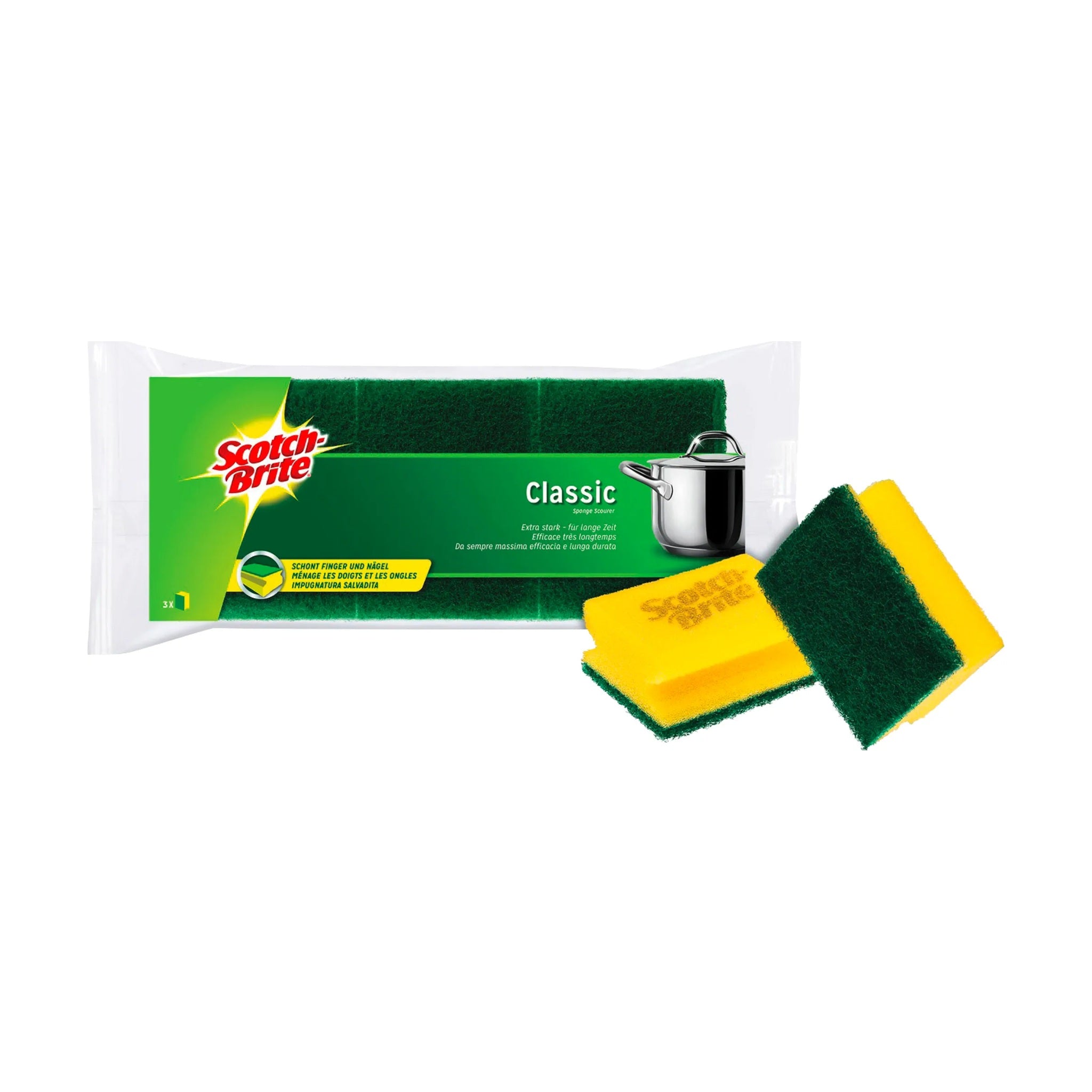 SCOTCH-BRITE CLASSIC RETINA CON SPUGNA SALVADITA 3 PZ