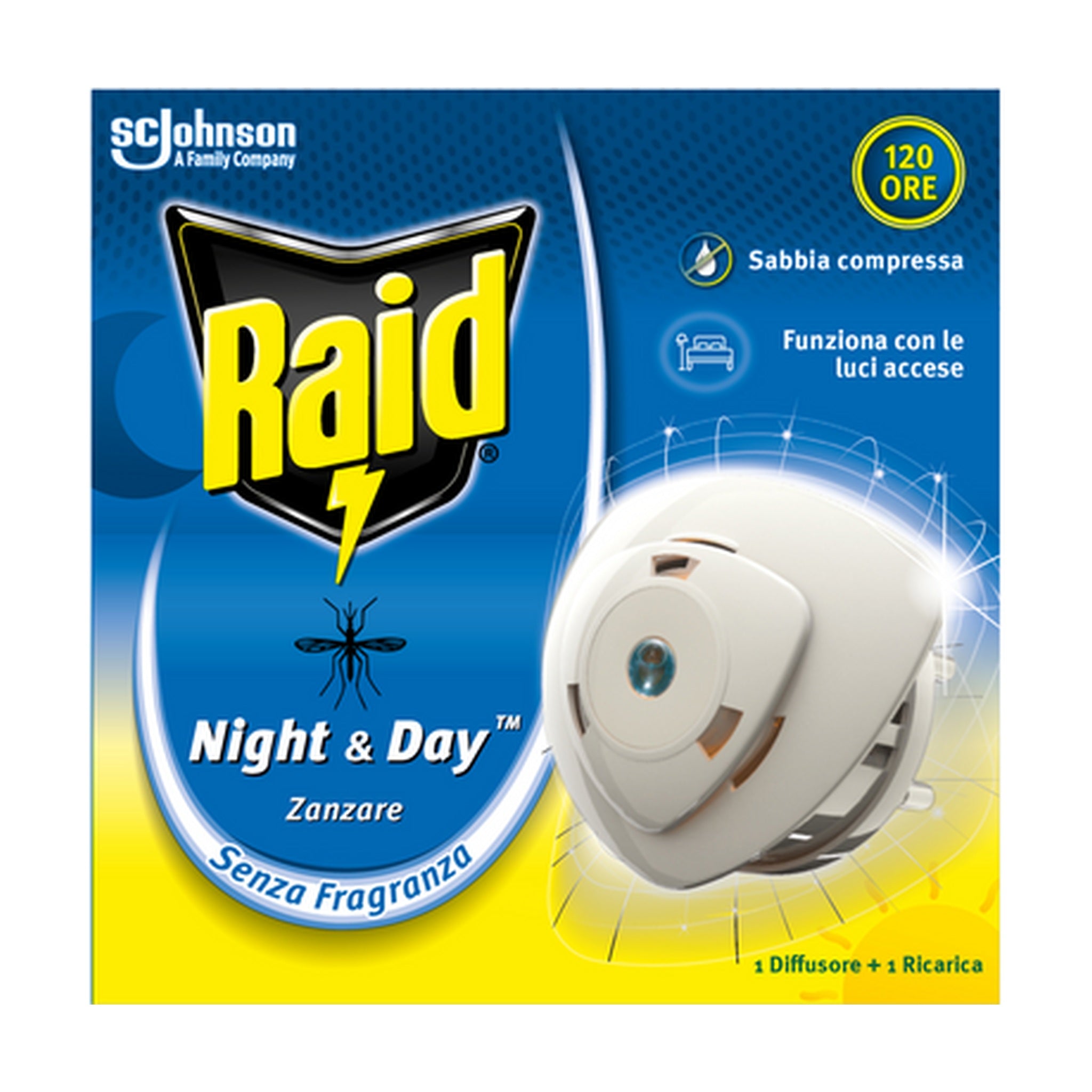 RAID NIGHT&DAY ANTIZANZARE DIFFUSORE + RICARICA