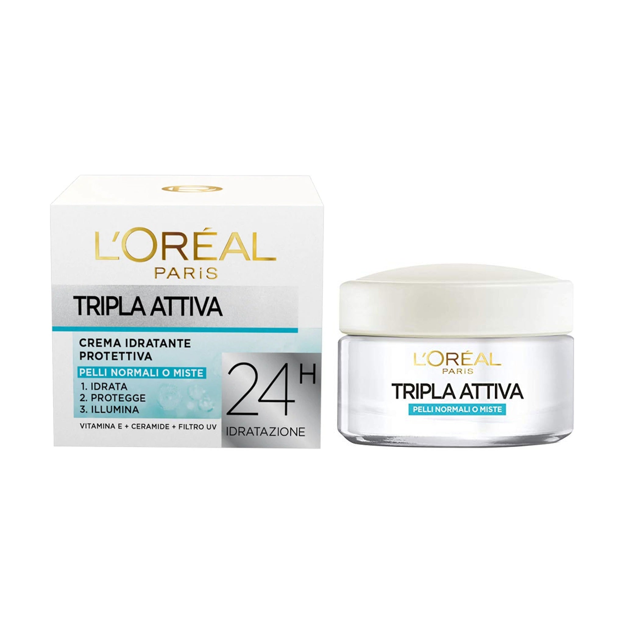 L’OREAL CREMA VISO TRIPLA ATTIVA 24H PELLI NORMALI