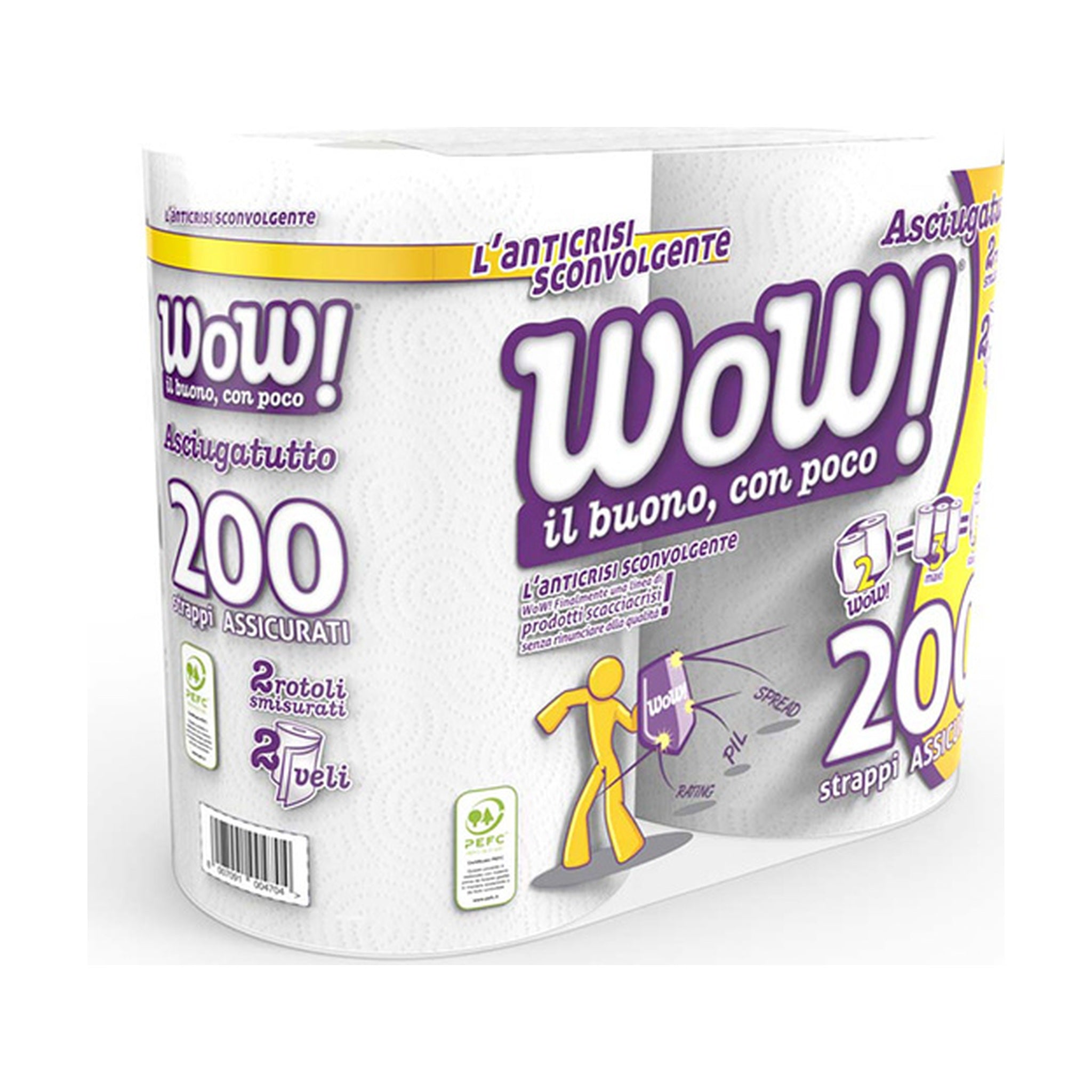 WOW ASCIUGATUTTO DUETTO 2 ROTOLI