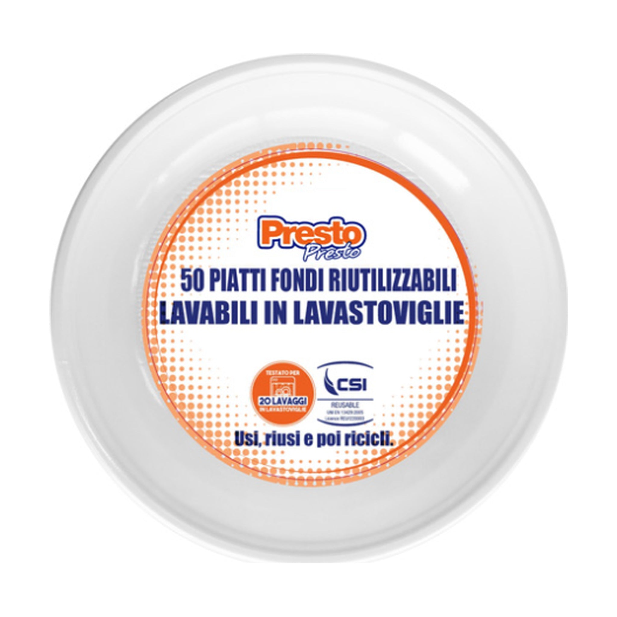 PRESTO PRESTO PIATTI FONDI RIUTILIZZABILI 50 PZ