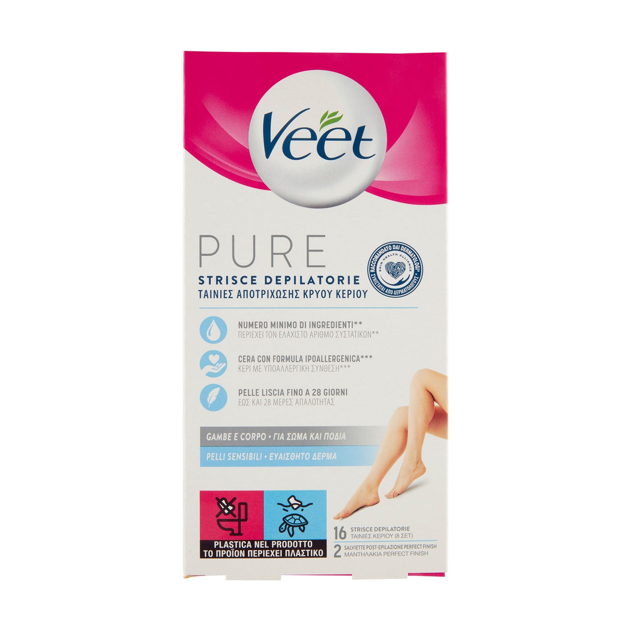 VEET STRISCE DEPILATORIE CORPO E GAMBE 16 PZ