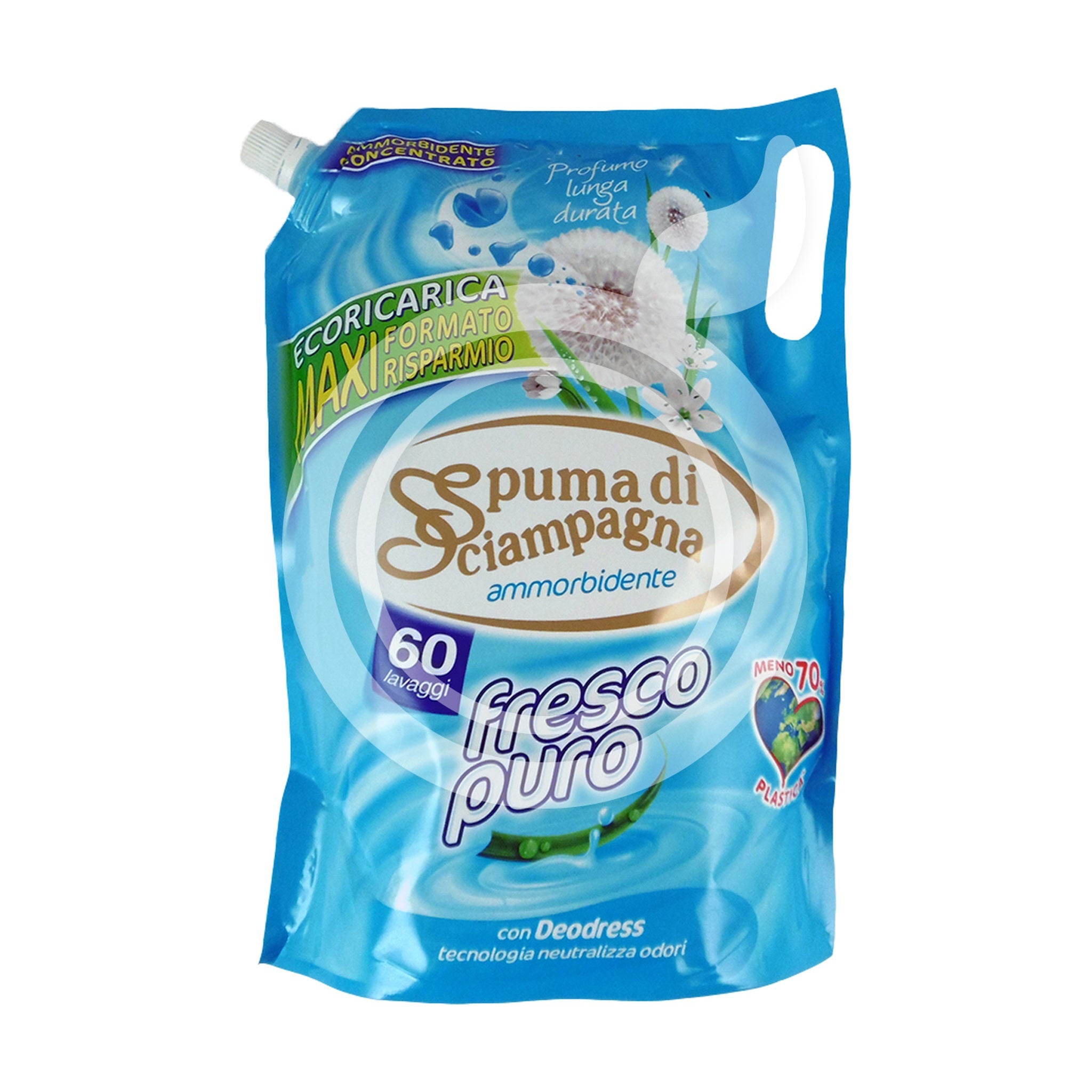 SPUMA DI SCIAMPAGNA ECORICARICA AMMORBIDENTE CONCENTRATO 60 LAVAGGI 1 2 LT FRESCA RUGIADA