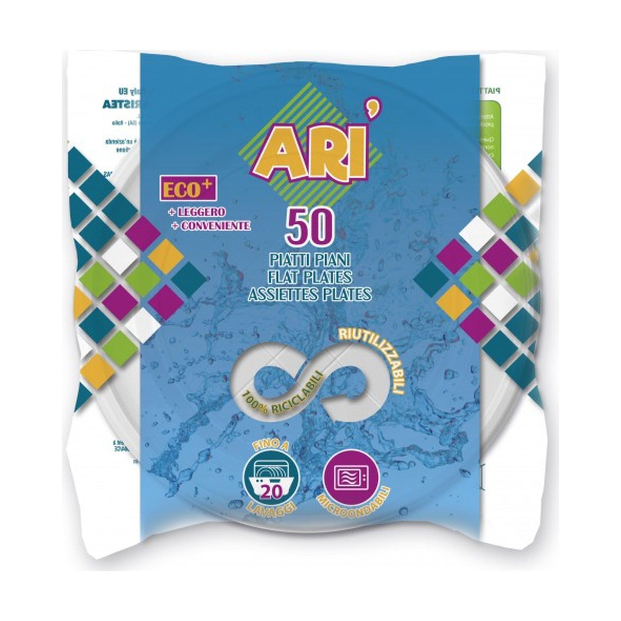 ARISTEA PIATTI PIANI RIUTILIZZABILI 50 PZ