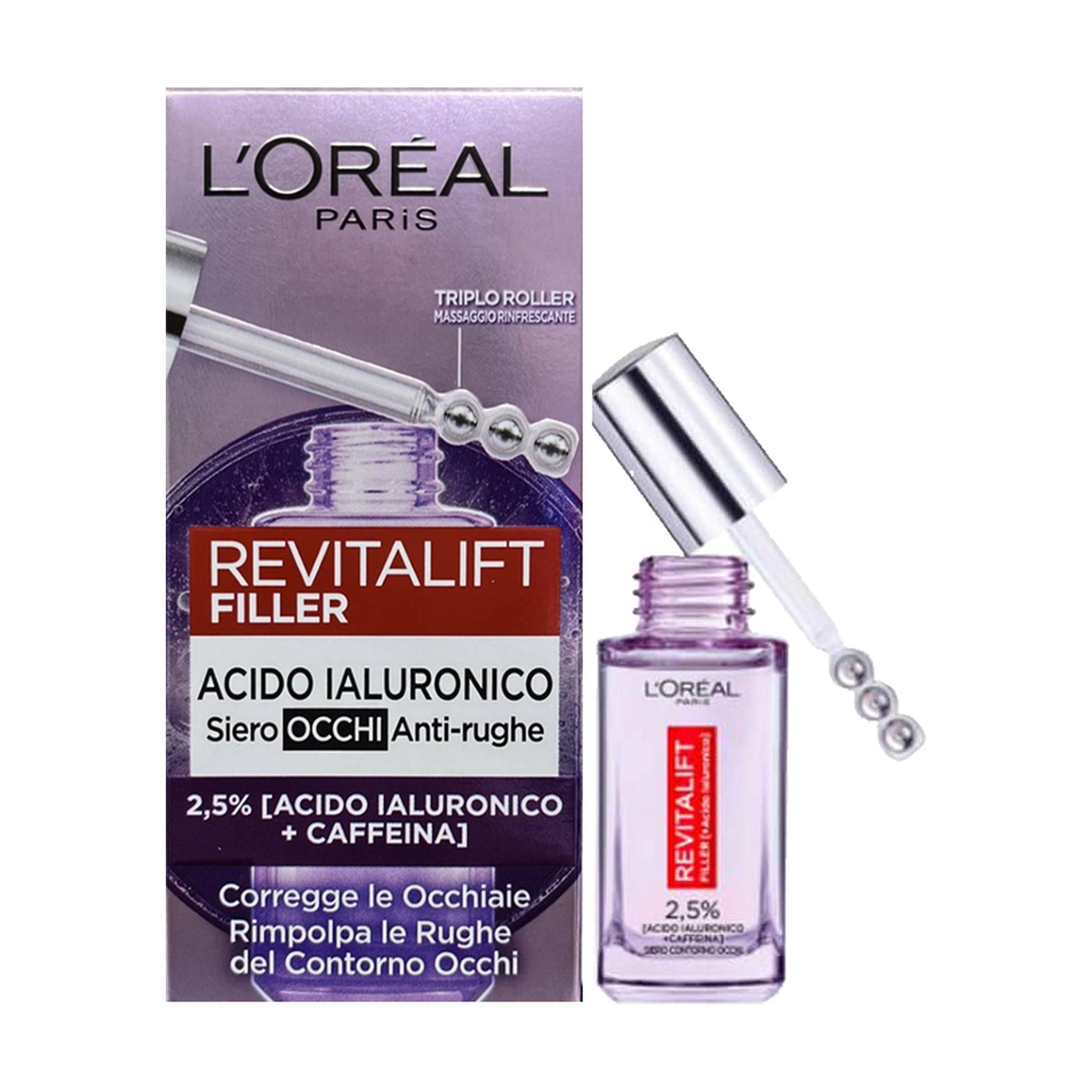 L'OREAL REVITALIFT FILLER SIERO CONTORNO OCCHI ACIDO IALURONICO + CAFFEINA 20 ML