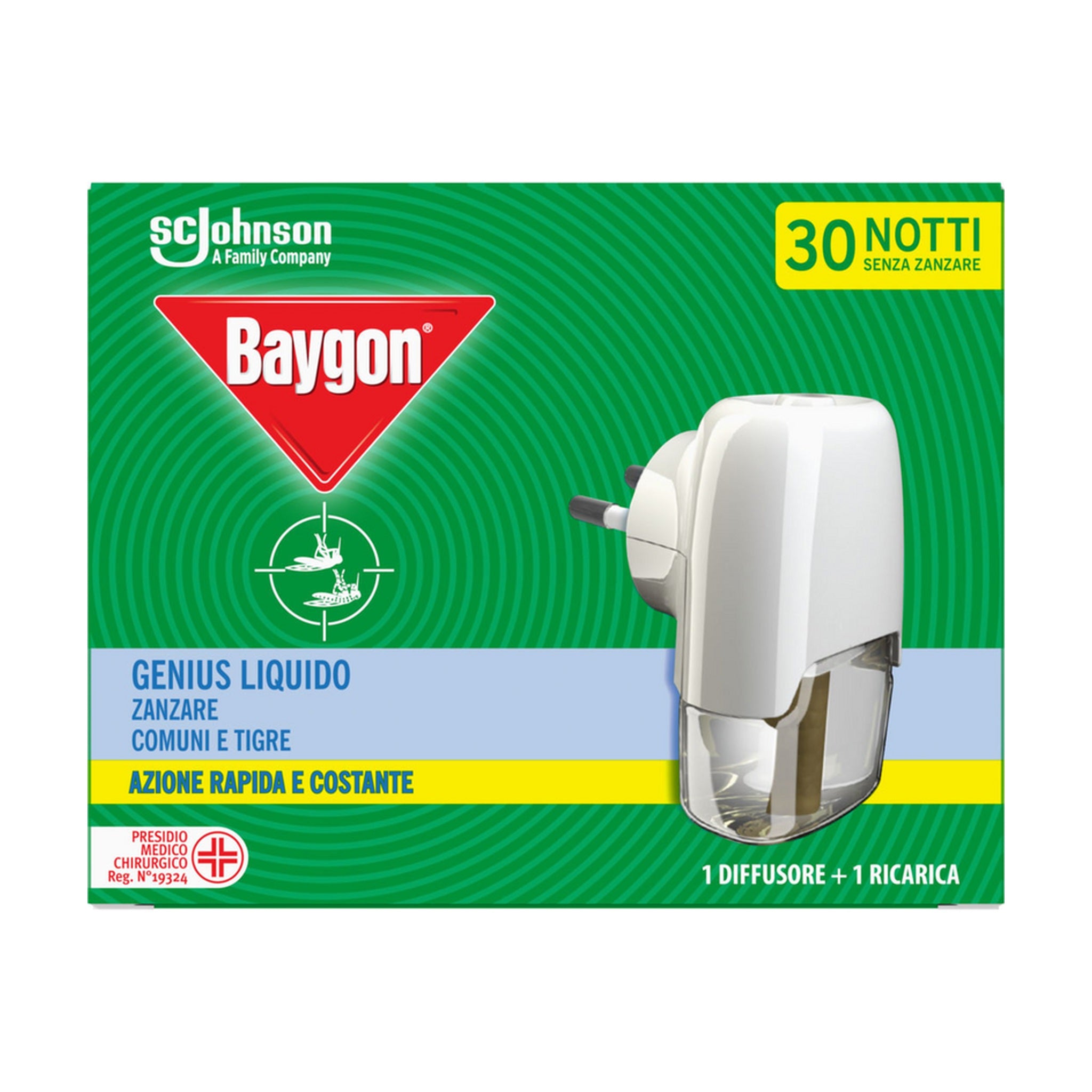 BAYGON GENIUS LIQUIDO BASE + RICARICA 30 NOTTI